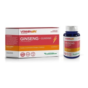 Ginseng + Guaraná - 60 Cápsulas Vitaminway - Energizante Sabor Sin Sabor