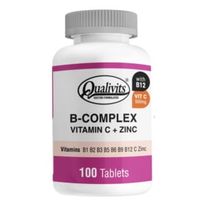 Qualivits B-complex + Vitamina C + Zinc 100 Tabletas Sabor Sin Sabor