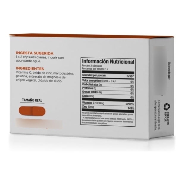 Vitaminway(R) Vitamina C + Zinc X 30 Cápsulas - Imagen 2