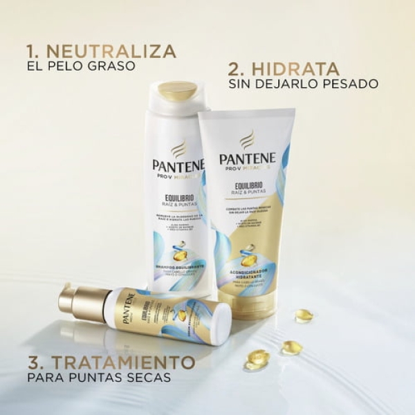 Shampoo Pantene Equilibrio Raíz Y Puntas Para Cabello Mixto, 300ml - Imagen 7