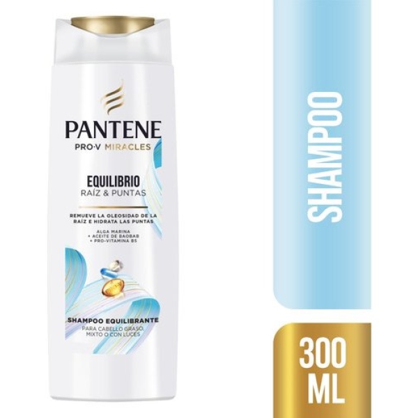 Shampoo Pantene Equilibrio Raíz Y Puntas Para Cabello Mixto, 300ml