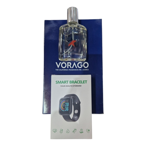 Set Perfume Vorago 50ml Con Reloj Smartwatch Goldtech - Imagen 2