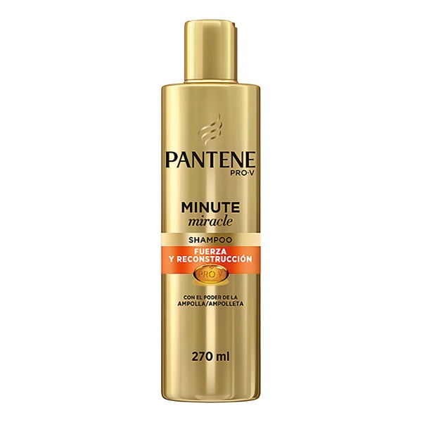 Shampoo Pantene Pro-v Fuerza Y Reconstrucción Minute Miracle En Botella De 270ml Por 1 Unidad