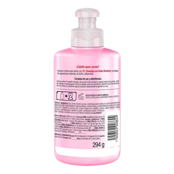 Crema Para Peinar Elvive Glycolic Gloss 300 Ml - Imagen 3