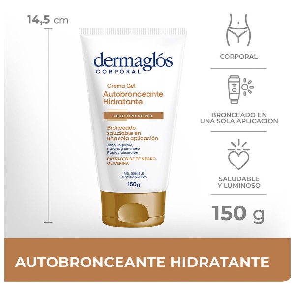 Autobronceante Hidratante Dermaglos 150gr - Imagen 7
