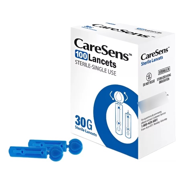 Lancetas Para Glucometro Caresens 30g Por 100 Unidades