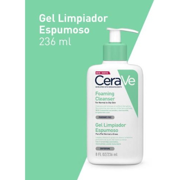 Cerave Gel Facial Limpiador Espumoso X236ml Sangar - Imagen 4