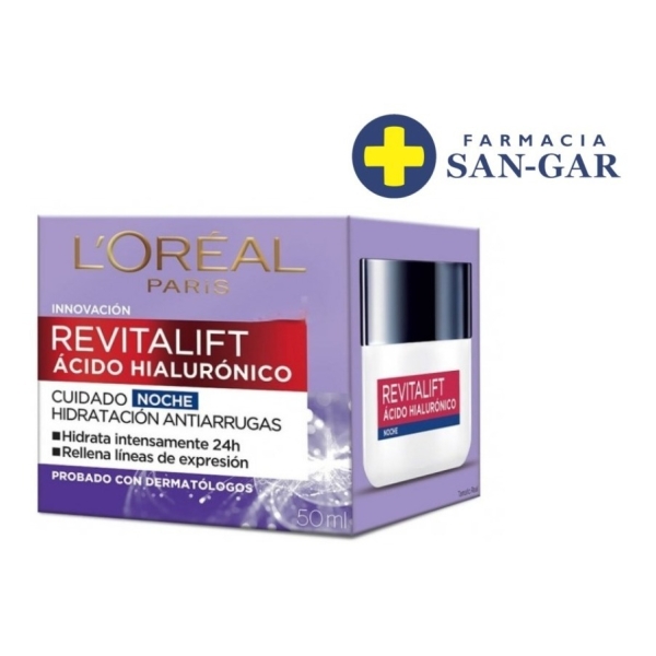 Crema Facial Noche Loréal Paris Revitalift Ácido Hialurónico Todo Tipo De Piel - Imagen 9