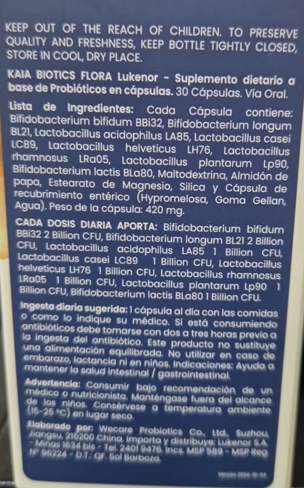 Kaia Biotics Flora Qualivits Cápsulas 30 Unidades - Imagen 4