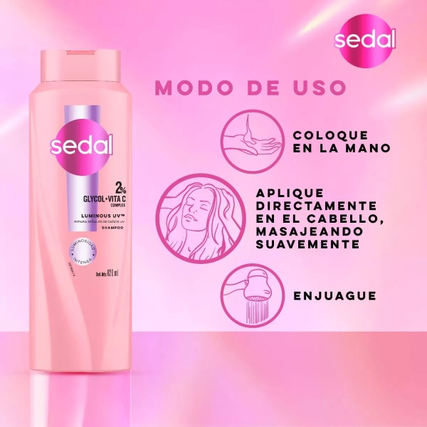 Shampoo Luminous Uv 650 Ml Sedal - Imagen 3