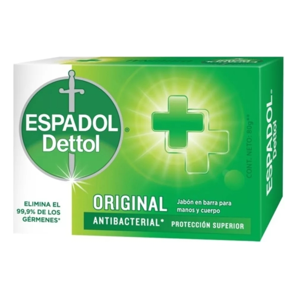 Jabón De Tocador Espadol Original Antibacterial 80 Grs X2 Un