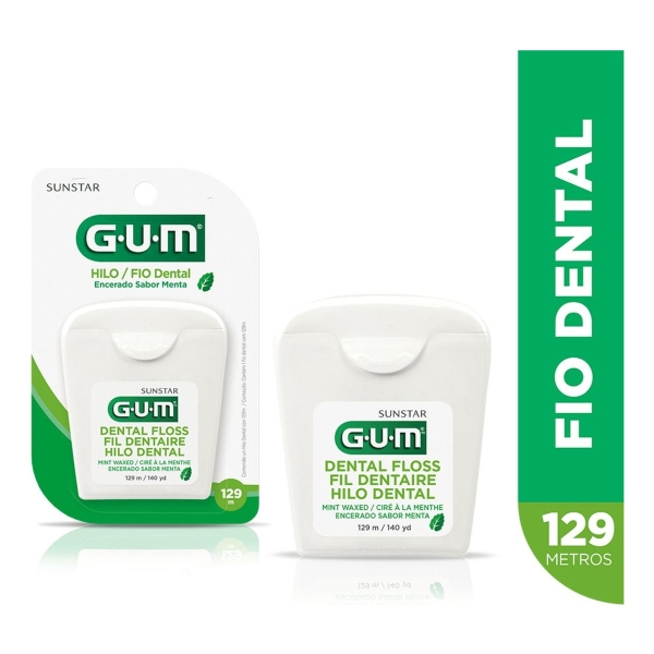 Hilo Dental Gum Encerado Sabor Menta 129 Metros - Imagen 3