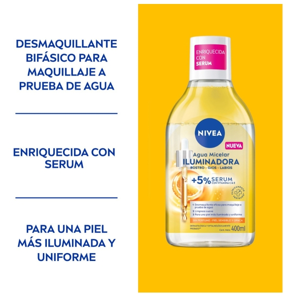 Agua Micelar Iluminadora Para Piel Sensible 400 Ml Nivea - Imagen 2
