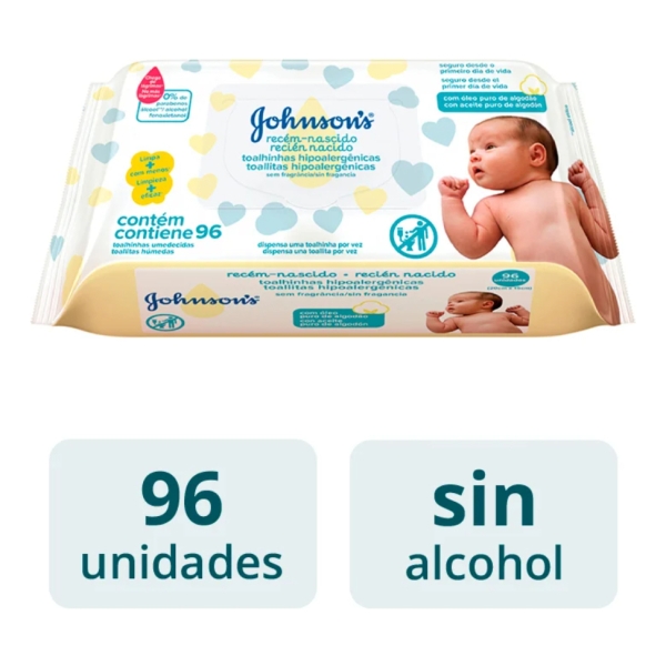 Toallitas Húmedas Johnson's Baby Recién Nacido 96 Unidades