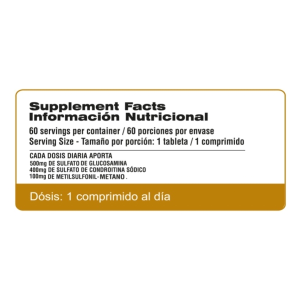 Complejo De Glucosamina Y Condroitina X60 - Qualivits Sabor Natural - Imagen 2