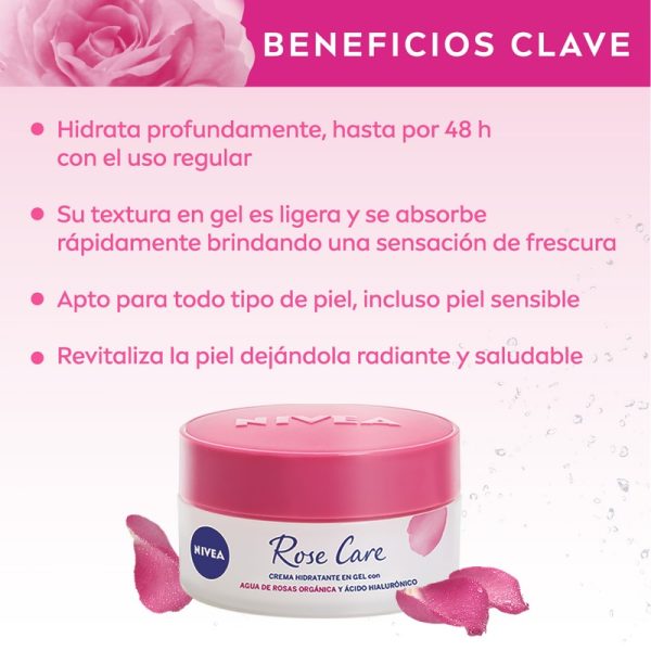 Crema Facial Hidratante En Gel Nivea Rose Care 50 Ml Momento De Aplicación Día/noche Tipo De Piel Todo Tipo De Piel - Imagen 3