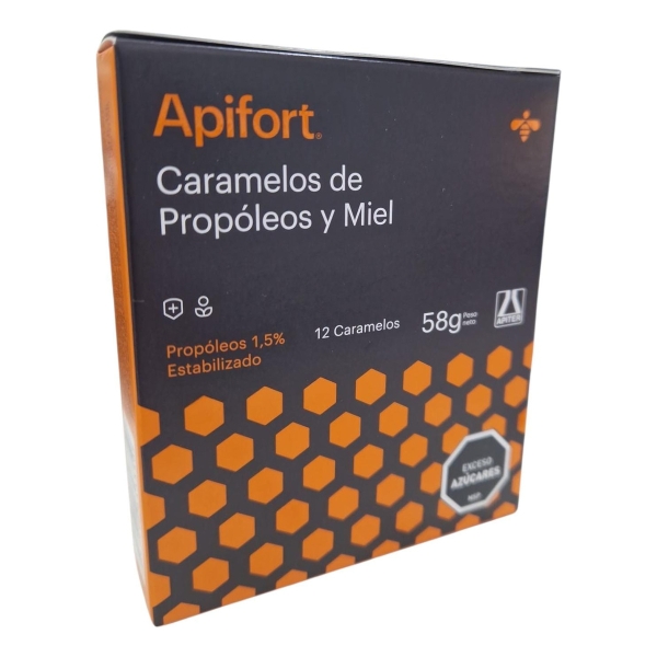 Caramelos Apifort Propóleo Y Miel Tradicional 12 Unidades