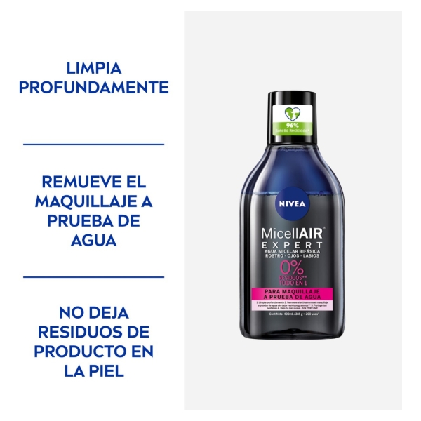 Nivea(R) Agua Micelar Expert Loción Bifásica X 400ml - Imagen 8