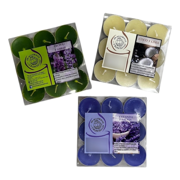 Velas Artesanales Aromatizadas Con Aceites Esenciales X9 Un.