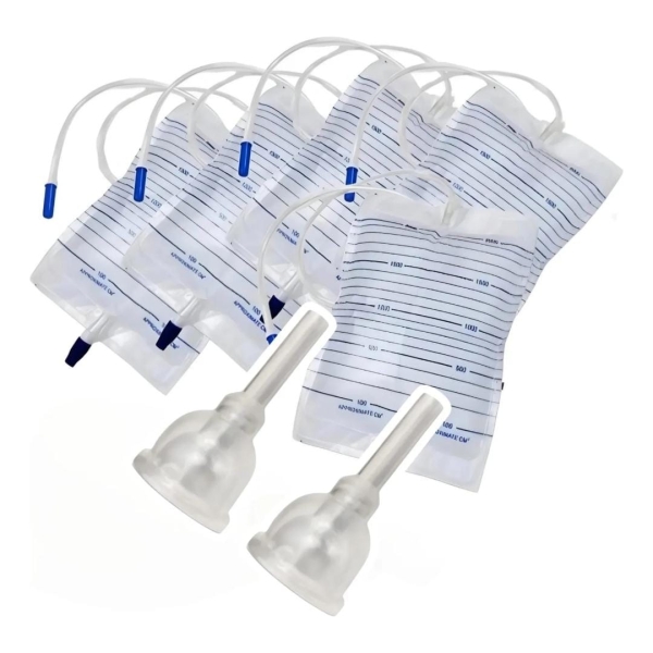 Colector Urinario Silicona X2 + Bolsas De Orina X5