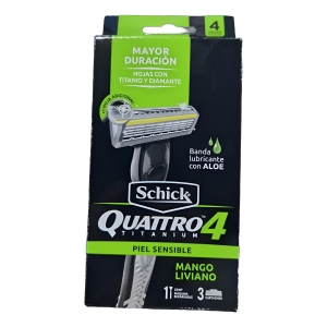 Afeitadora Quattro4 Titanium Piel Sensible Recargable 3 Cart