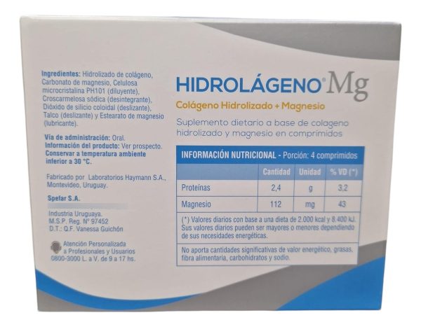 Hidrolageno Mg Colageno Hidrolizado Magnesio 180 Comprimidos - Imagen 2