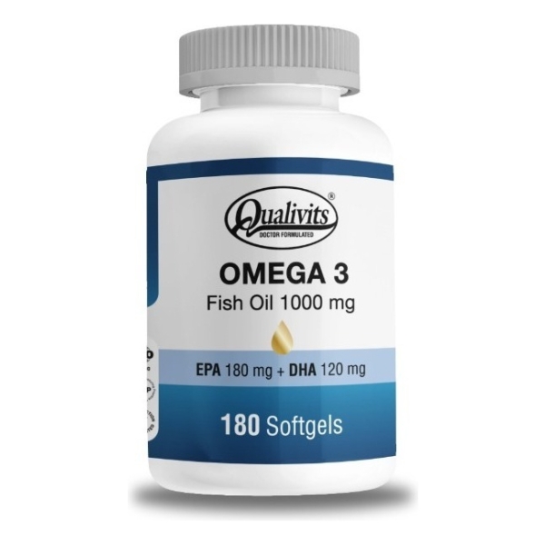 Qualivits(R) Omega 3 Fish Oil 1000mg X 180 Cápsulas Blandas Sabor Sin Sabor