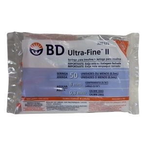 Jeringa Para Insulina 0,5ml X 30g X 10 Unidades.
