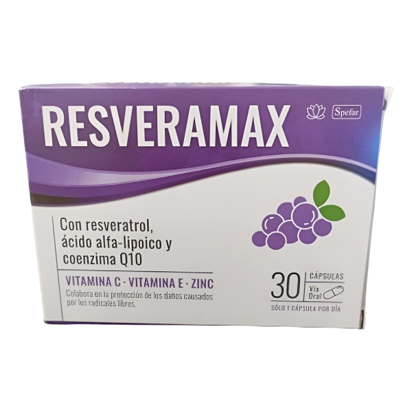 Resveramax X 30 Capsulas | Vitamina C + Vitamina E + Zinc