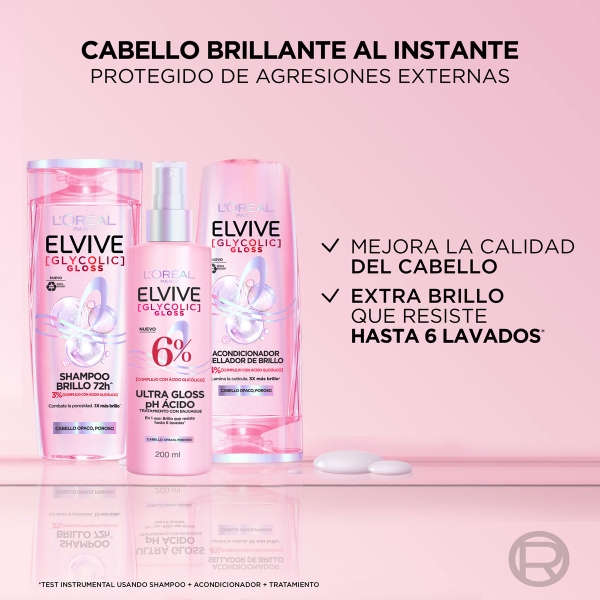 Crema Para Peinar Elvive Glycolic Gloss 300 Ml - Imagen 4