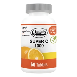 Super Vitamina C 1000 Mg Qualivits(R) + Zinc X 60 Tabletas
