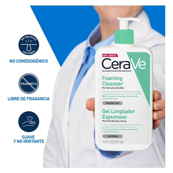 Cerave Gel Limpiador Espumoso De 473ml - Imagen 3