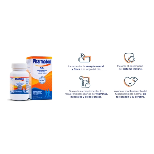 Pharmaton Omega 50+ 30 Capsulas - - Imagen 2