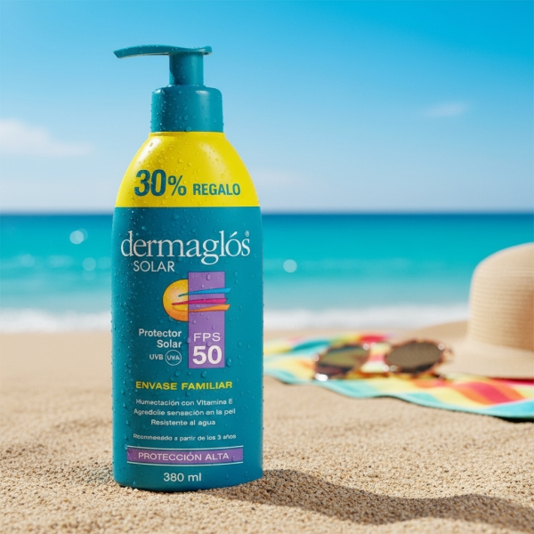 Protector Solar Dermaglos Factor 50 Envase Familiar - Imagen 3