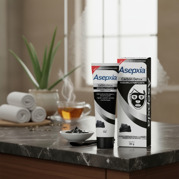 Asepxia Carbón Detox Mascarilla Purificante 30gr - Imagen 3