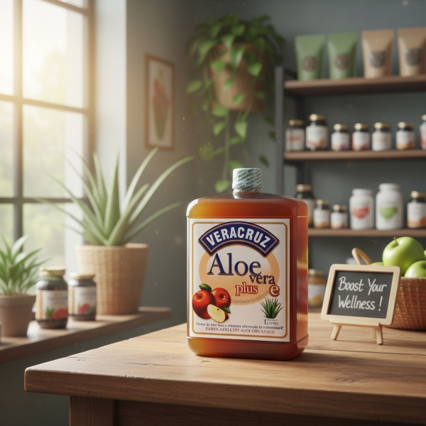 Aloe Vera Bebible Veracruz 1 L Manzana C/ Vitamina E - Imagen 2