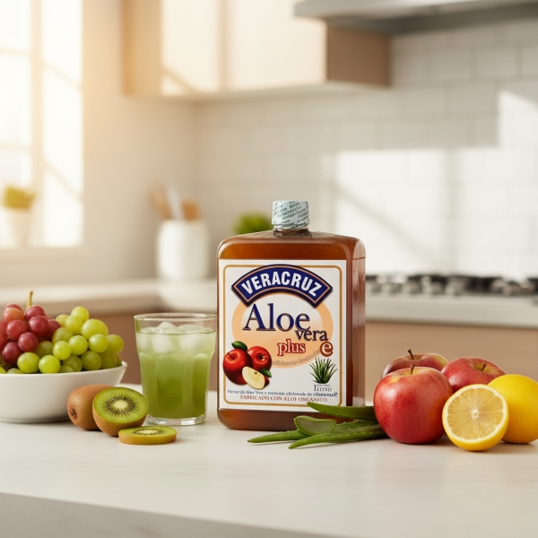Aloe Vera Bebible Veracruz 1 L Manzana C/ Vitamina E - Imagen 3