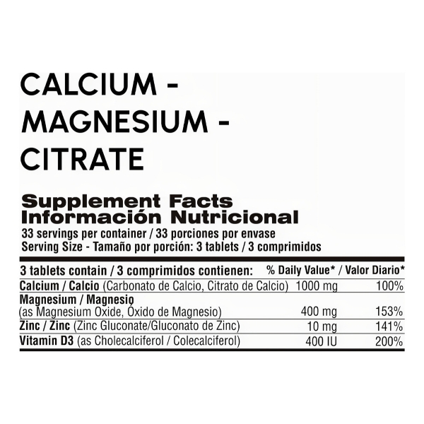 Calcium-magnesium-citrate Qualivits 100 Tabletas Sabor Sin Sabor - Imagen 2