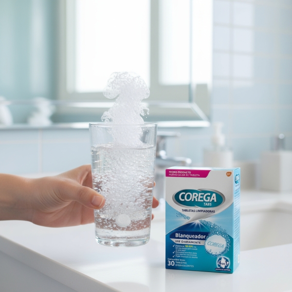 Corega Tabs Blanquedora Para Prótesis Y Aparatos Dentales - Imagen 3