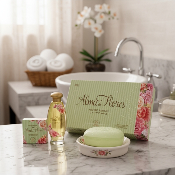 Set Alma De Flores Colonia + 2 Jabones + Jabonera - Imagen 2