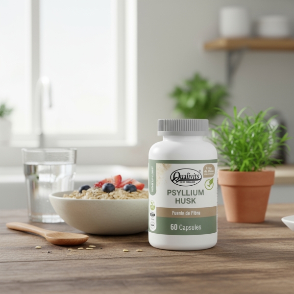 Psyllium Husk Fibra Dietética X 60 - Qualivits Apto Vegano - Imagen 2
