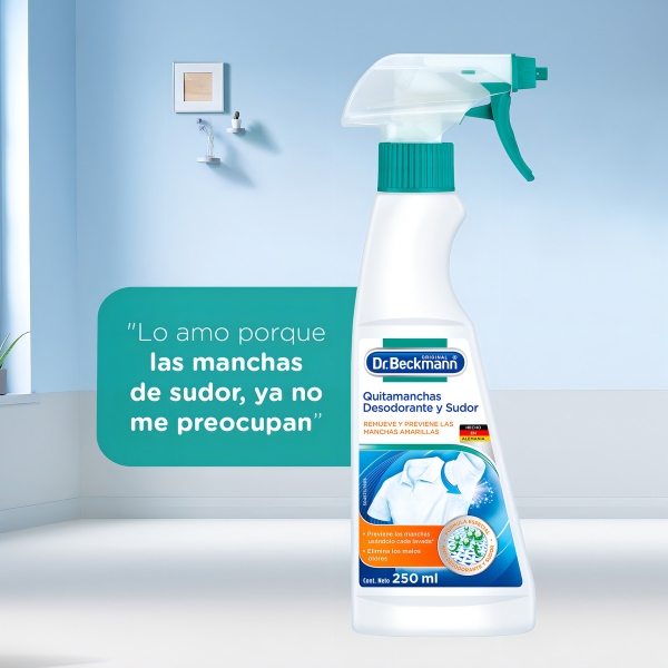 Quitamanchas Desodorante Y Sudor Spray Dr. Beckmann 250 Ml - Imagen 5