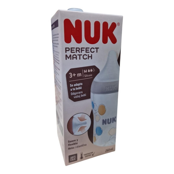 Mamadera Nuk Perfect Match Fisiológica 260ml Tetina M +3m - Imagen 2