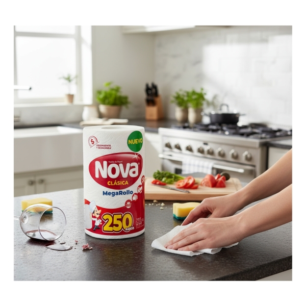 Rollo De Cocina Nova 250 Paños Familiar - Imagen 2