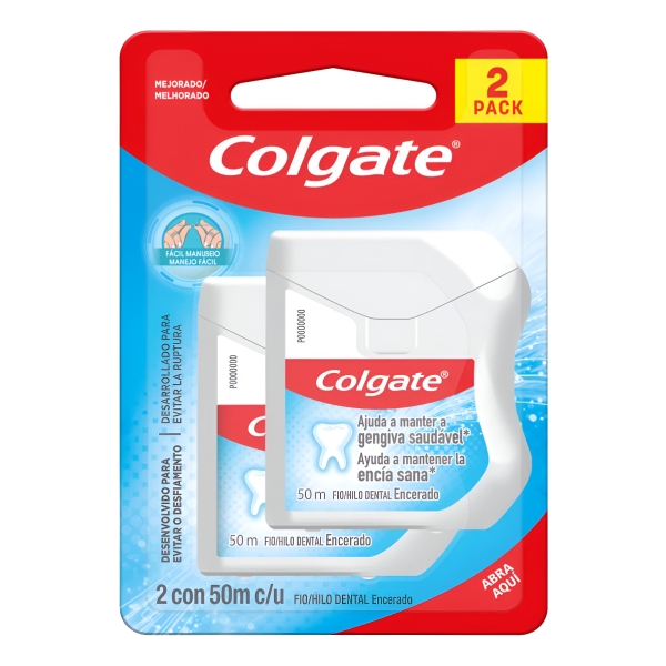 Hilo Dental Colgate Nylon 50m X2 Unidades