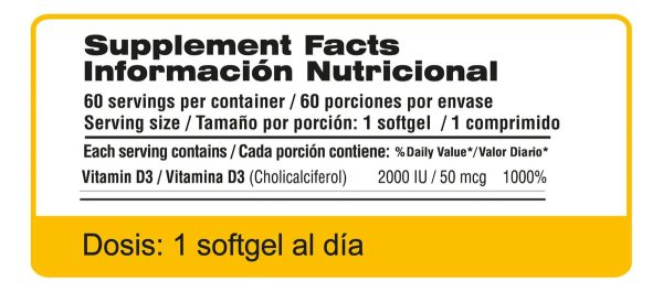 Vitamina D3 2000ui Qualivits X 60 Capsulas - Imagen 2
