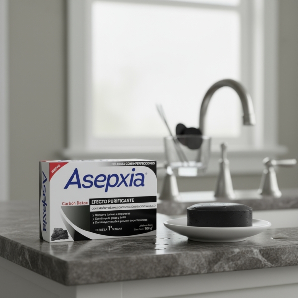 Asepxia Jabòn Efecto Purificante Con Carbón - Imagen 2