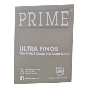 Preservativo Prime Ultrafino X3 Unidades.