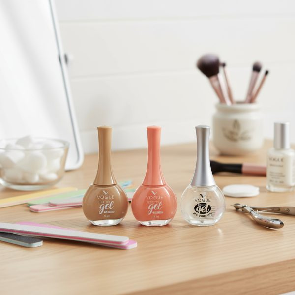 Pack Vogue Efecto Gel Esmalte Jaguar + Flamingo + Brillo - Imagen 3