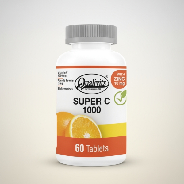 Super Vitamina C 1000 Mg Qualivits(R) + Zinc X 60 Tabletas - Imagen 3